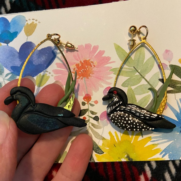 HANDMADE Polymer Clay Loon Earrings - Picture 6 of 7